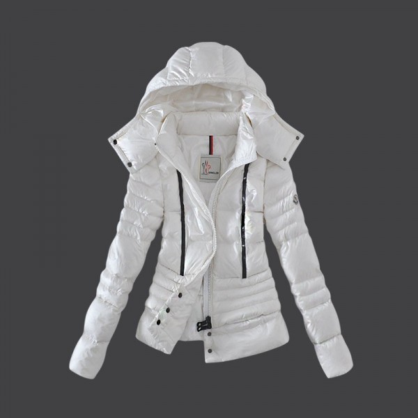 Moncler Donna Giù cappotto Winkle Bianco Presa M1055